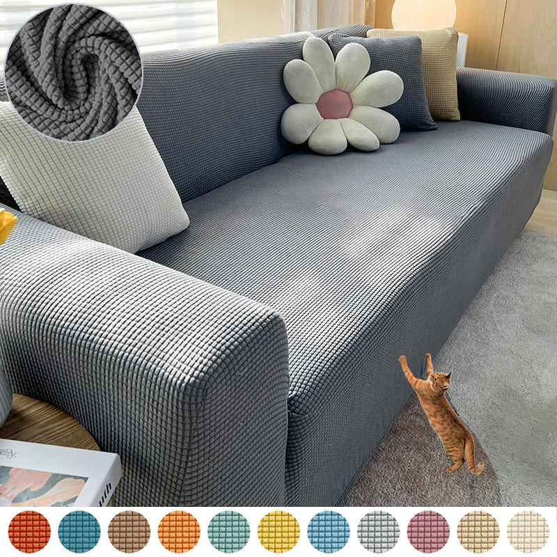 Stylish Stretch Sofa Cover - StretchGuard-1-Seater (90-140cm)-Beige White-State of Style