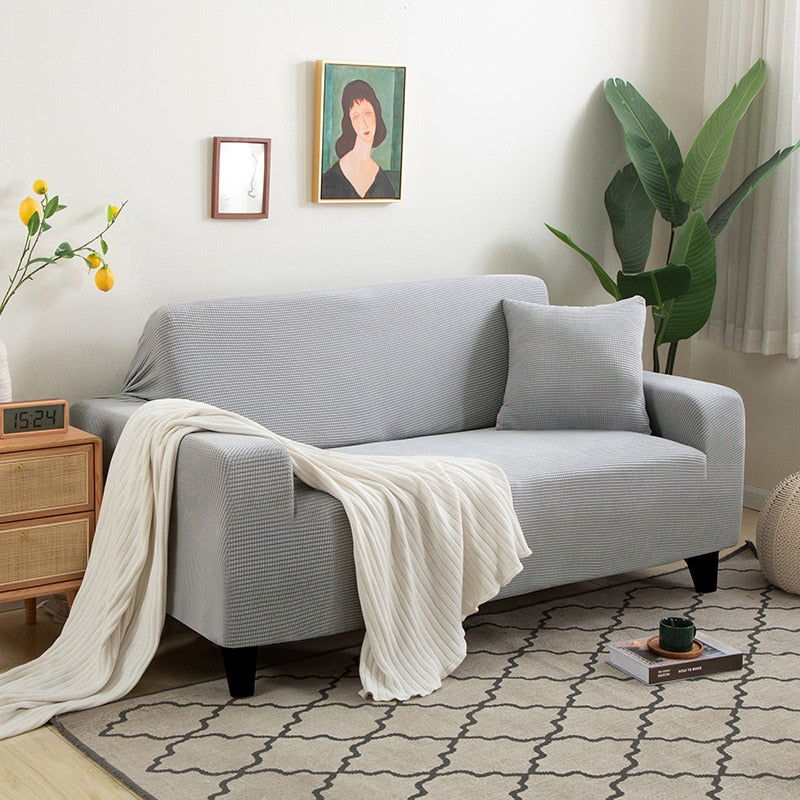 Stylish Stretch Sofa Cover - StretchGuard-1-Seater (90-140cm)-Beige White-State of Style