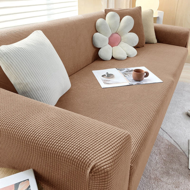 Stylish Stretch Sofa Cover - StretchGuard-1-Seater (90-140cm)-Brown-State of Style