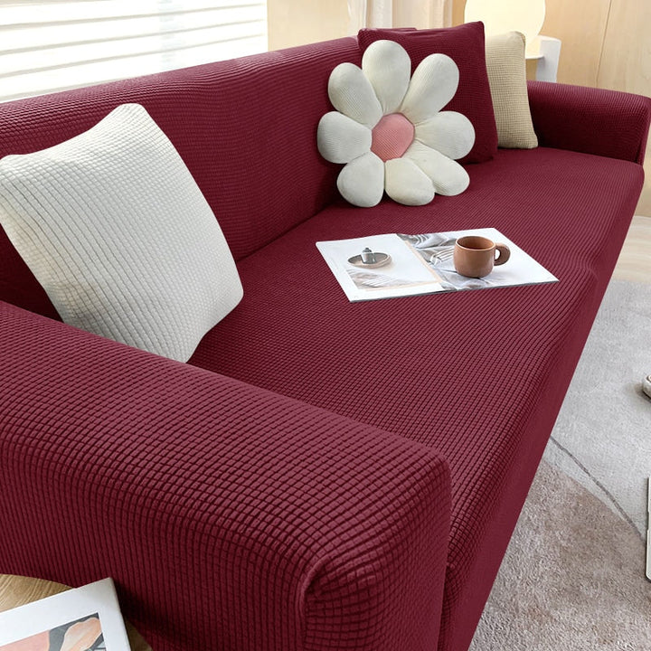 Stylish Stretch Sofa Cover - StretchGuard-1-Seater (90-140cm)-Burgundy-State of Style