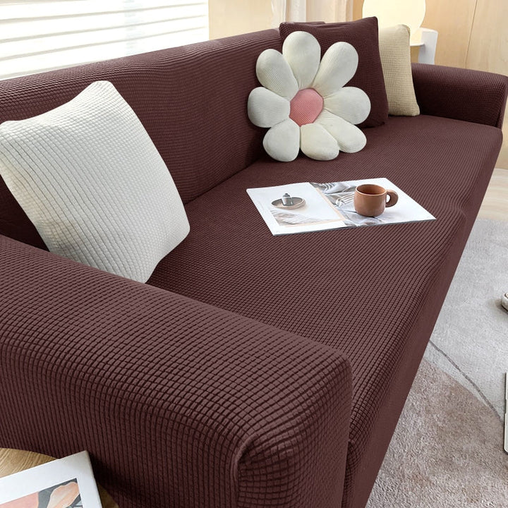 Stylish Stretch Sofa Cover - StretchGuard-1-Seater (90-140cm)-Dark Brown-State of Style