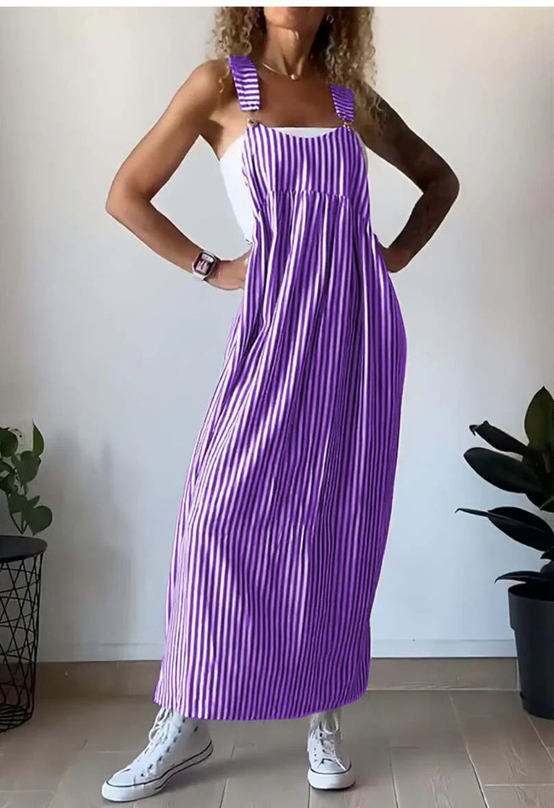 Stylish Striped Casual Jumpsuit with Comfort Cut – Liana-Gray-S-State of Style