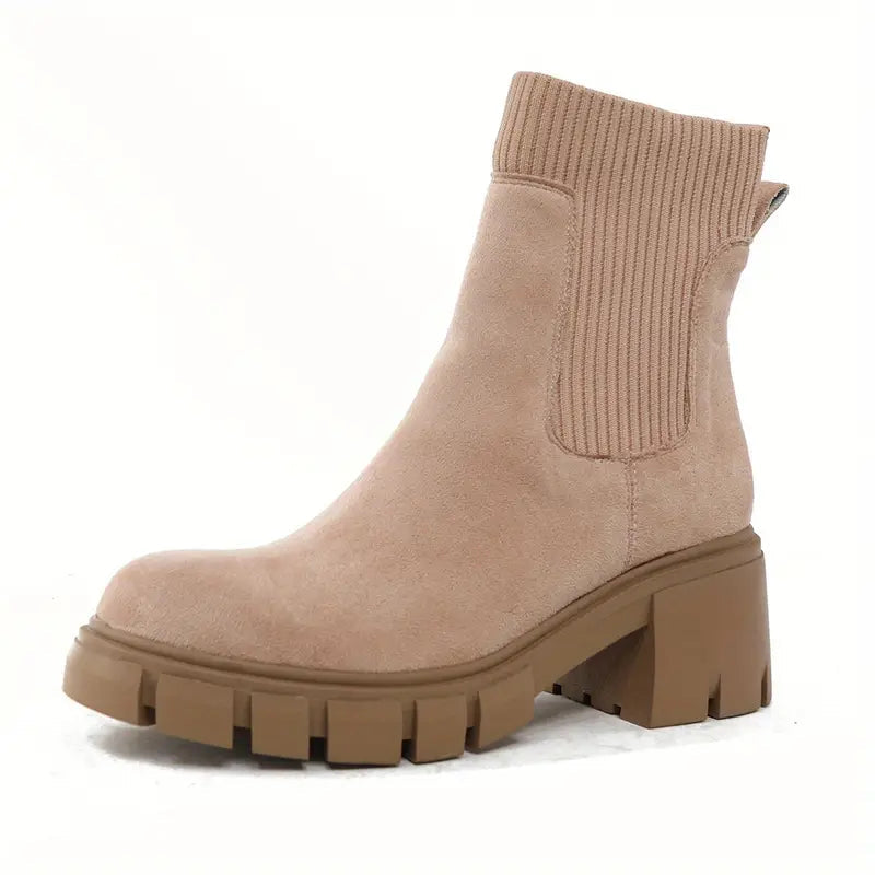 Stylish Suede Winter Shoes for Women - Eloise-Beige-2.5-State of Style