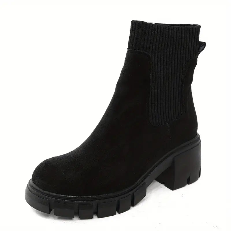 Stylish Suede Winter Shoes for Women - Eloise-Black-2.5-State of Style