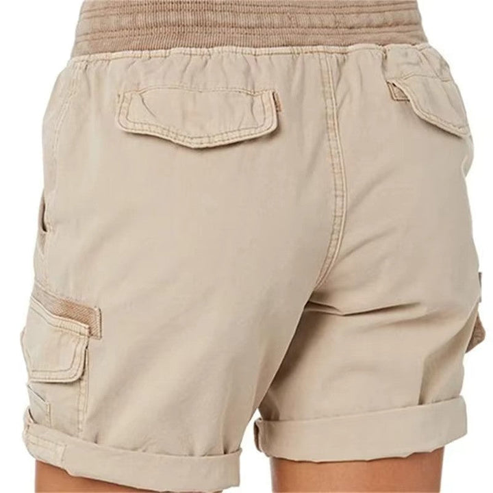 Stylish summer beach shorts – Chloe-Khaki-S-State of Style