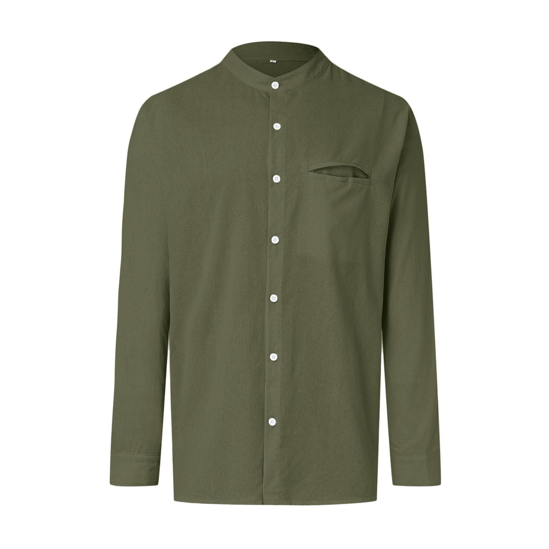 Stylish summer shirt in plus size for men – Hayes-Army green - 3 buttons-M-State of Style