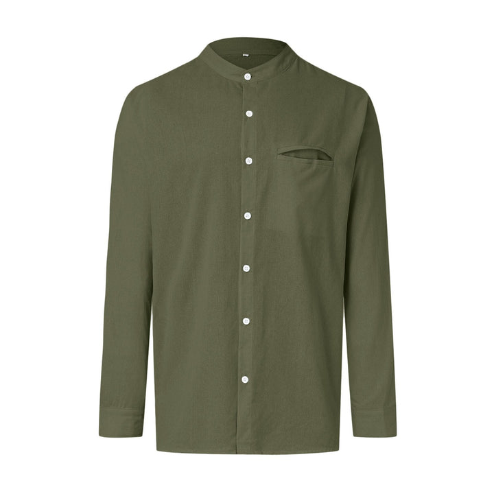 Stylish summer shirt in plus size for men – Hayes-Army green - 3 buttons-M-State of Style