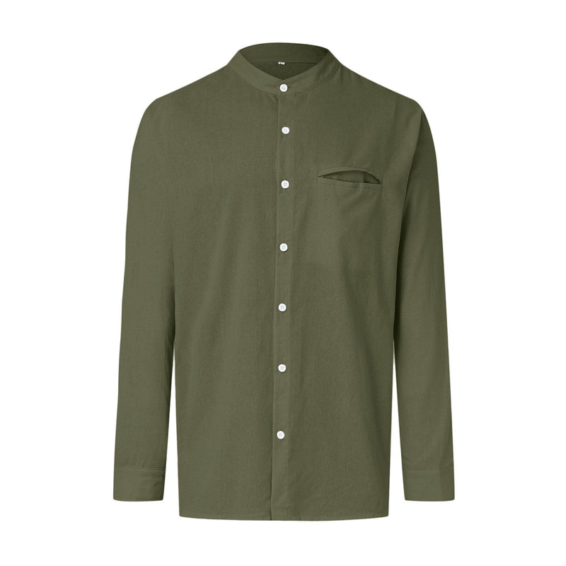 Stylish summer shirt in plus size for men – Hayes-Army green - 3 buttons-M-State of Style