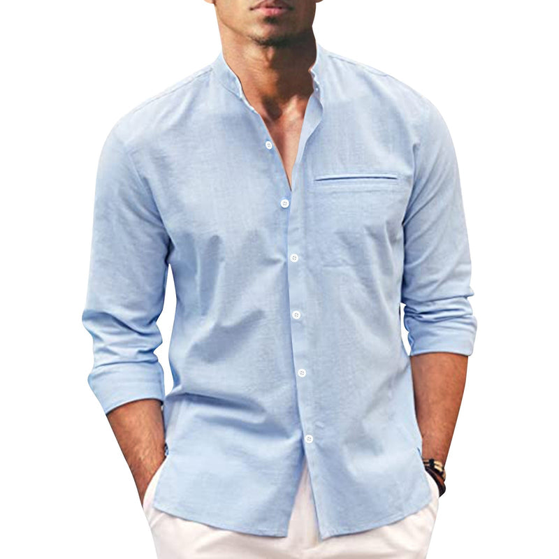 Stylish summer shirt in plus size for men – Hayes-Blue-M-State of Style
