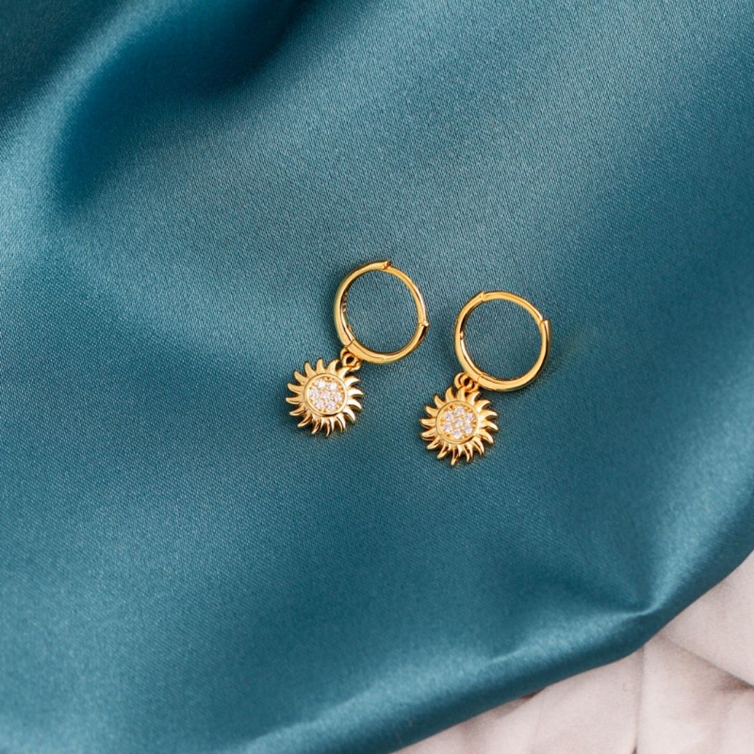Stylish Sun Earrings for Ladies - Elara-Gold-State of Style