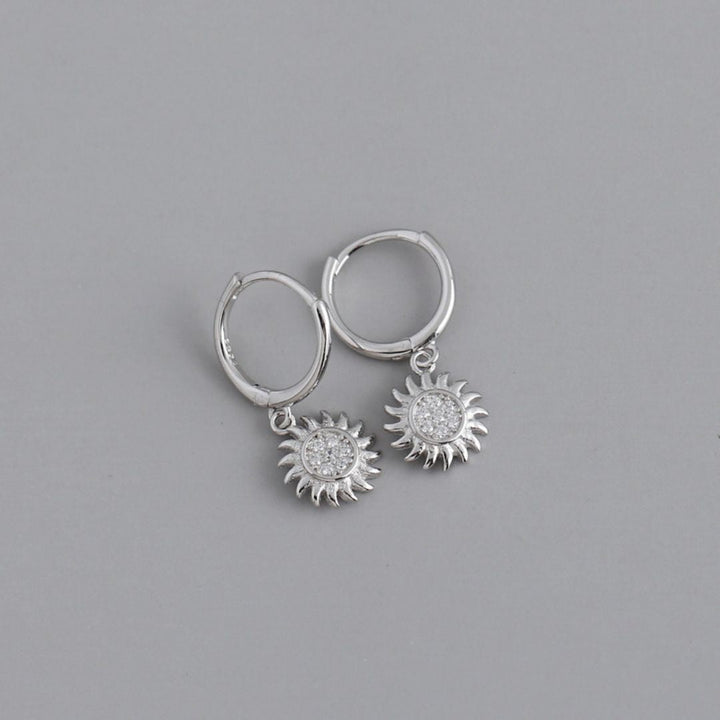 Stylish Sun Earrings for Ladies - Elara-Silver-State of Style