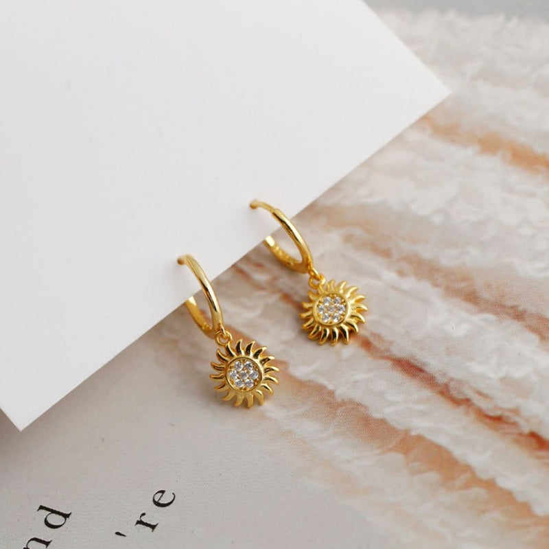 Stylish Sun Earrings for Women - Elara-Silver-State of Style