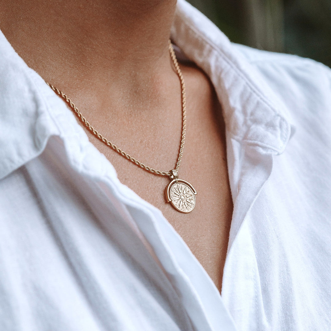 Stylish Sun Pendant Necklace - Aurora-Gold-State of Style