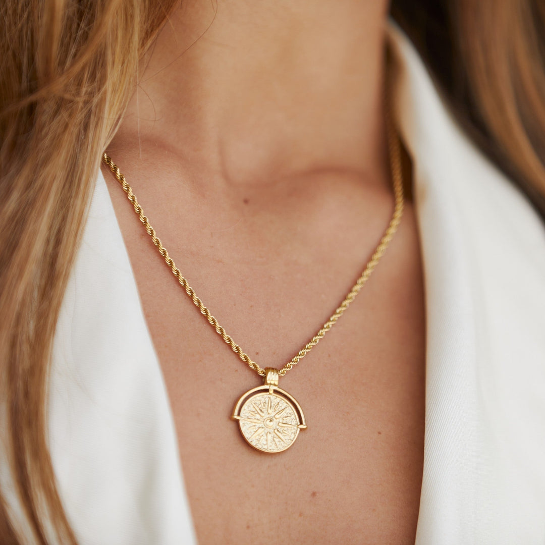 Stylish Sun Pendant Necklace - Aurora-Gold-State of Style