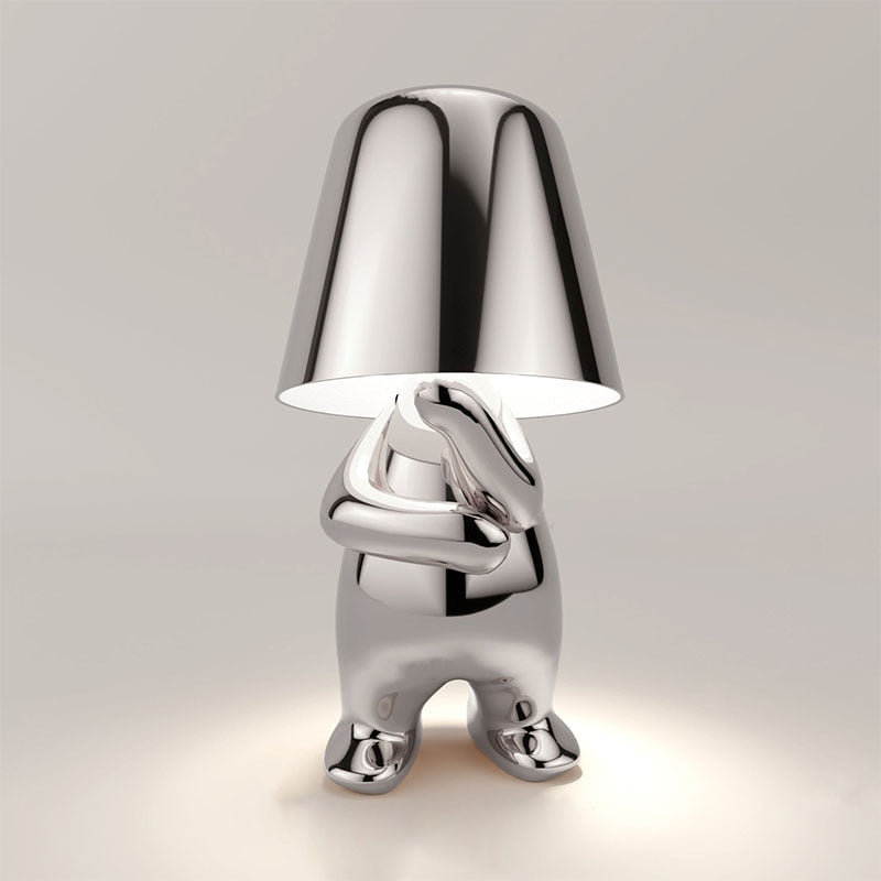 Stylish Table Lamp - LumiSerene-Reflecting Silver-State of Style