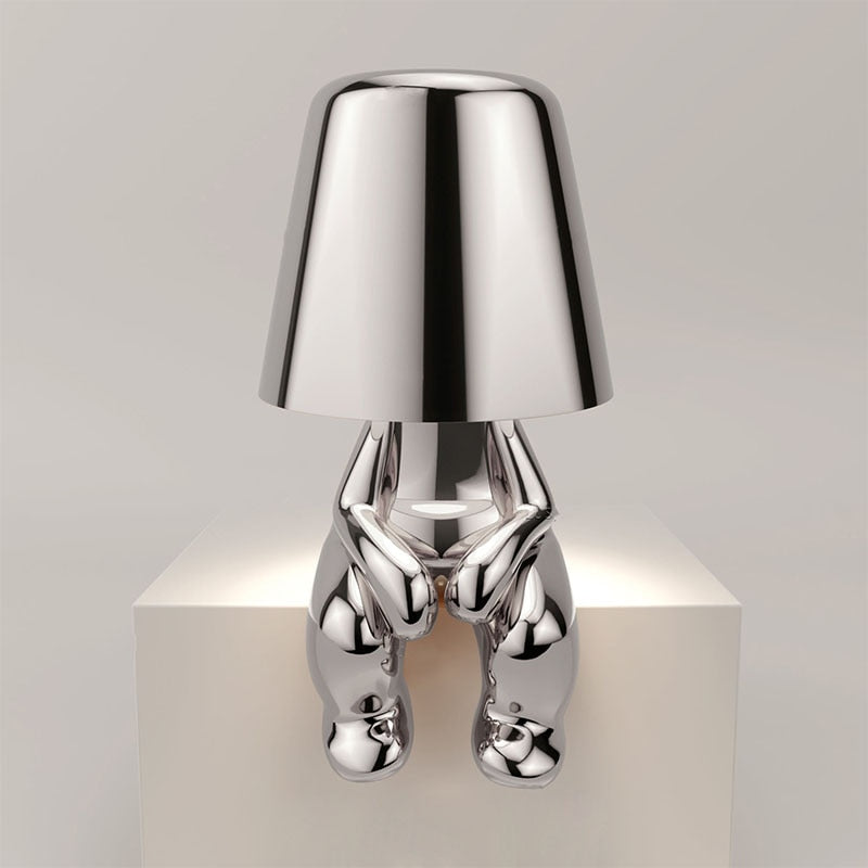 Stylish Table Lamp - LumiSerene-Sitting Silver-State of Style