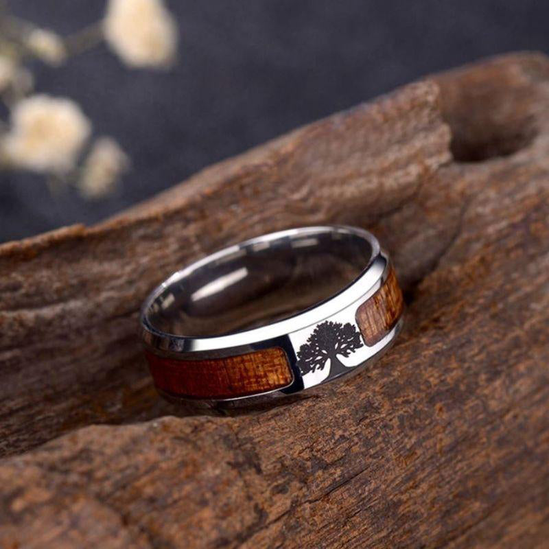 Stylish Tree of Life Ring made of Stainless Steel for Women - Elina-Tree of Life-5.11 cm-State of Style
