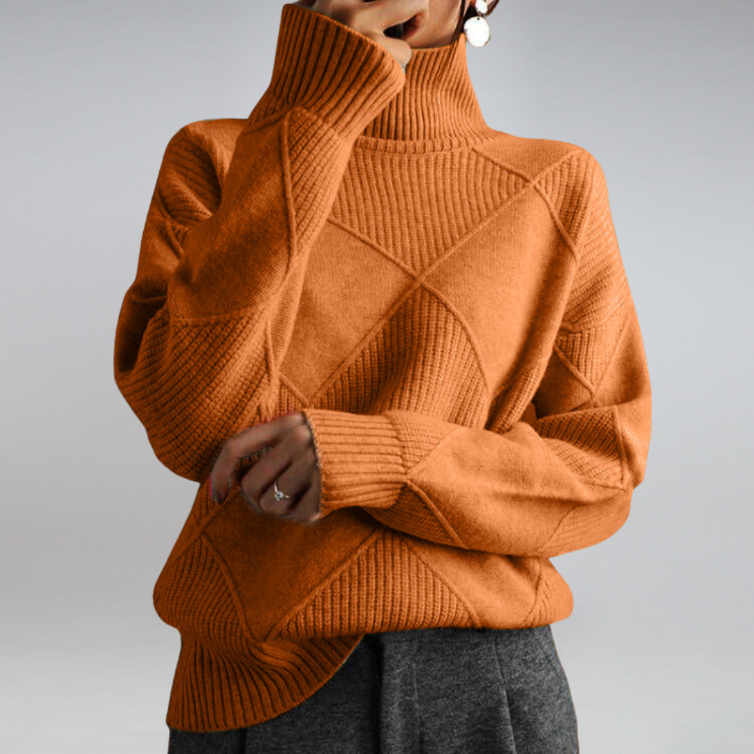 Stylish Turtleneck for Women - Isabella-Orange-S-State of Style
