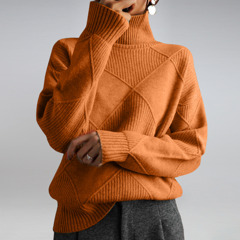 Stylish Turtleneck for Women - Isabella-Orange-S-State of Style
