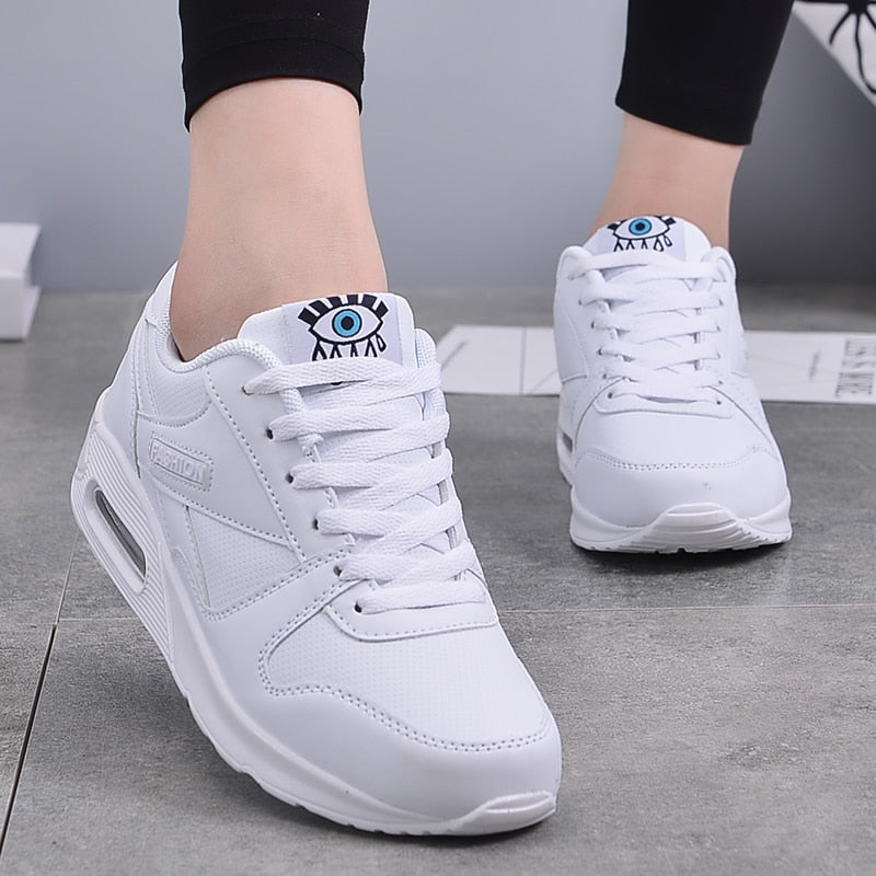 Stylish Vegan Leather Women's Sneakers - Valencia-Light blue-2.5-State of Style