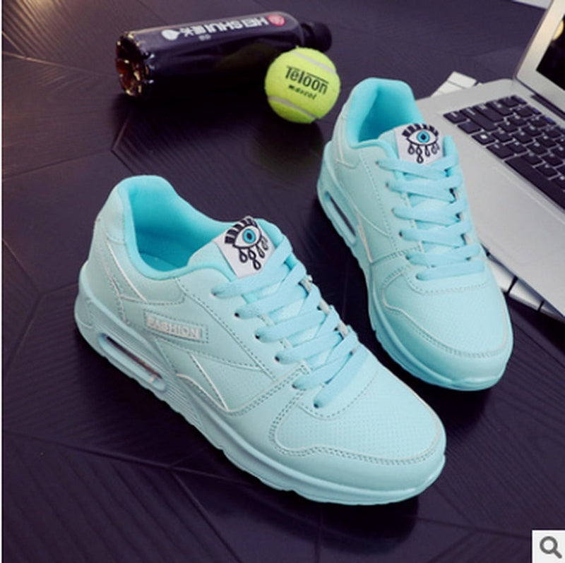 Stylish Vegan Leather Women's Sneakers - Valencia-Light blue-2.5-State of Style
