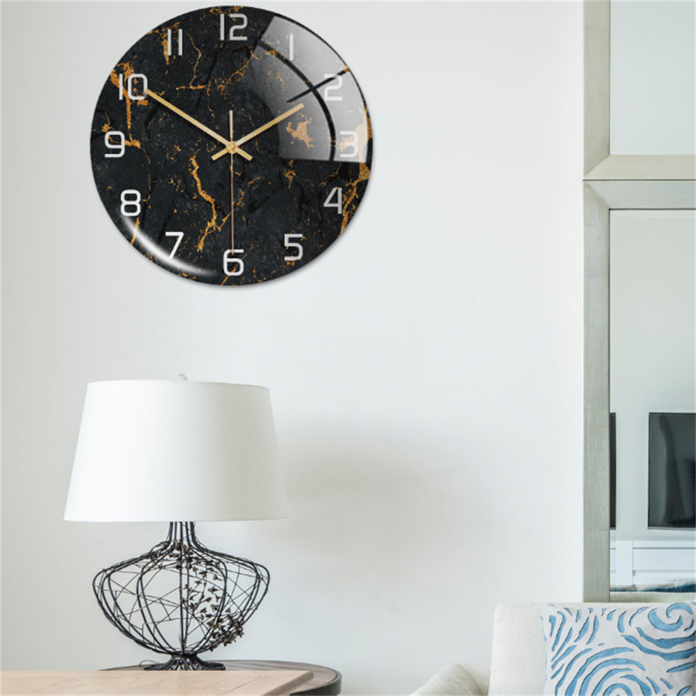 Stylish Wall Clock with Marble Texture - MarbleTime-Green-State of Style