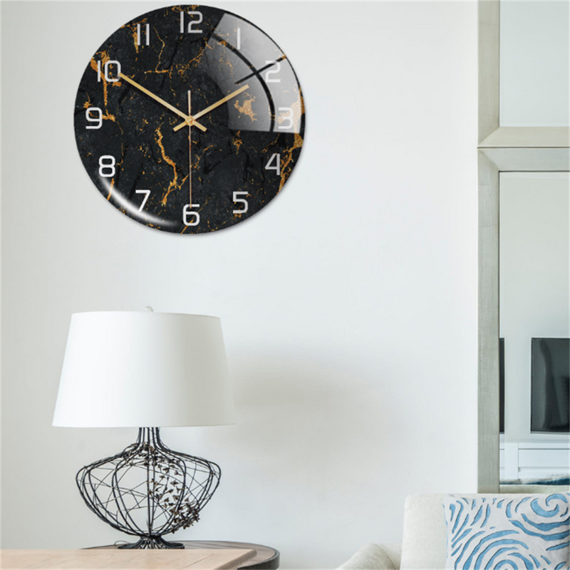 Stylish Wall Clock with Marble Texture - MarbleTime-Green-State of Style