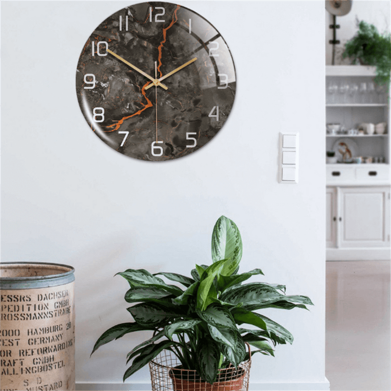 Stylish Wall Clock with Marble Texture - MarbleTime-Green-State of Style
