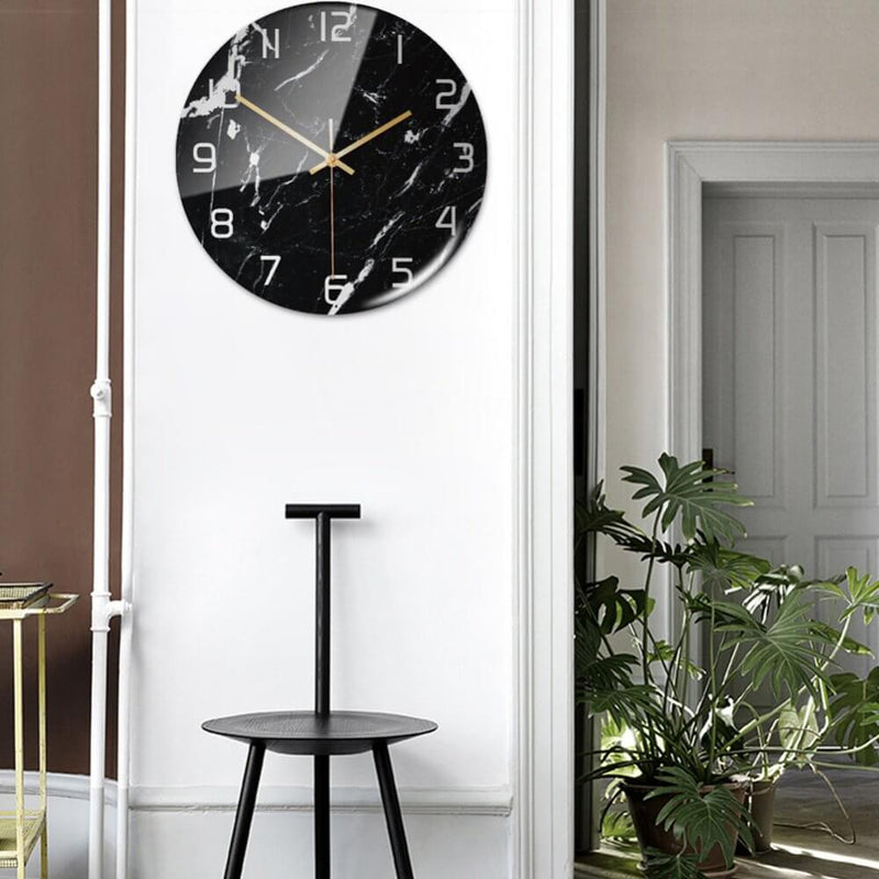 Stylish Wall Clock with Marble Texture - MarbleTime-Green-State of Style