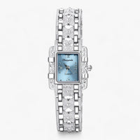 Stylish Watch with Rectangular Dial and Crystals – Camille-Blue-State of Style