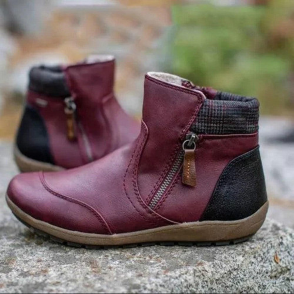 Stylish Waterproof Women's Boots - Isabeau-Red-3-State of Style