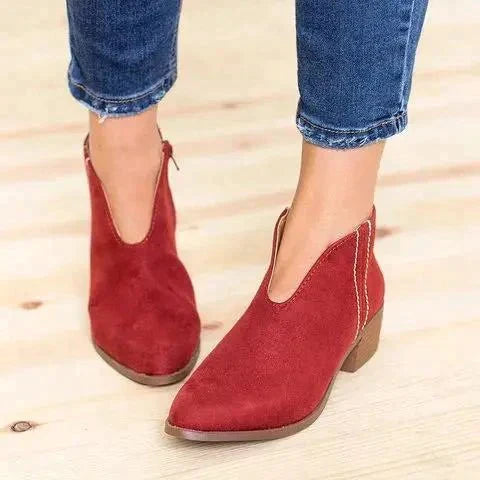 Stylish Women's Ankle Boots - Eveline-Red-5-State of Style