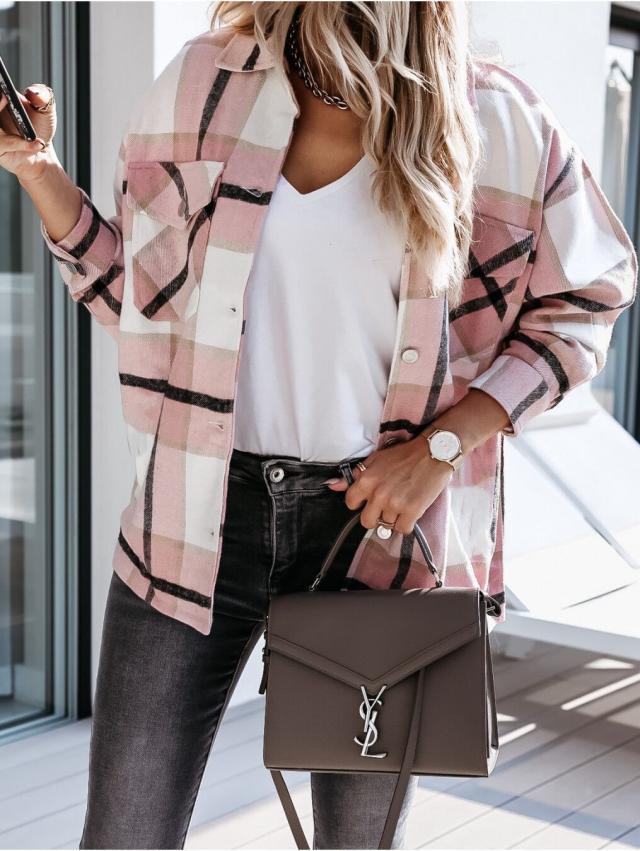 Stylish Women's Autumn Cardigan - Sophie-Pink Accent-S-State of Style