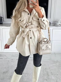Stylish Women's Blazer - Elina-Khaki-S-State of Style