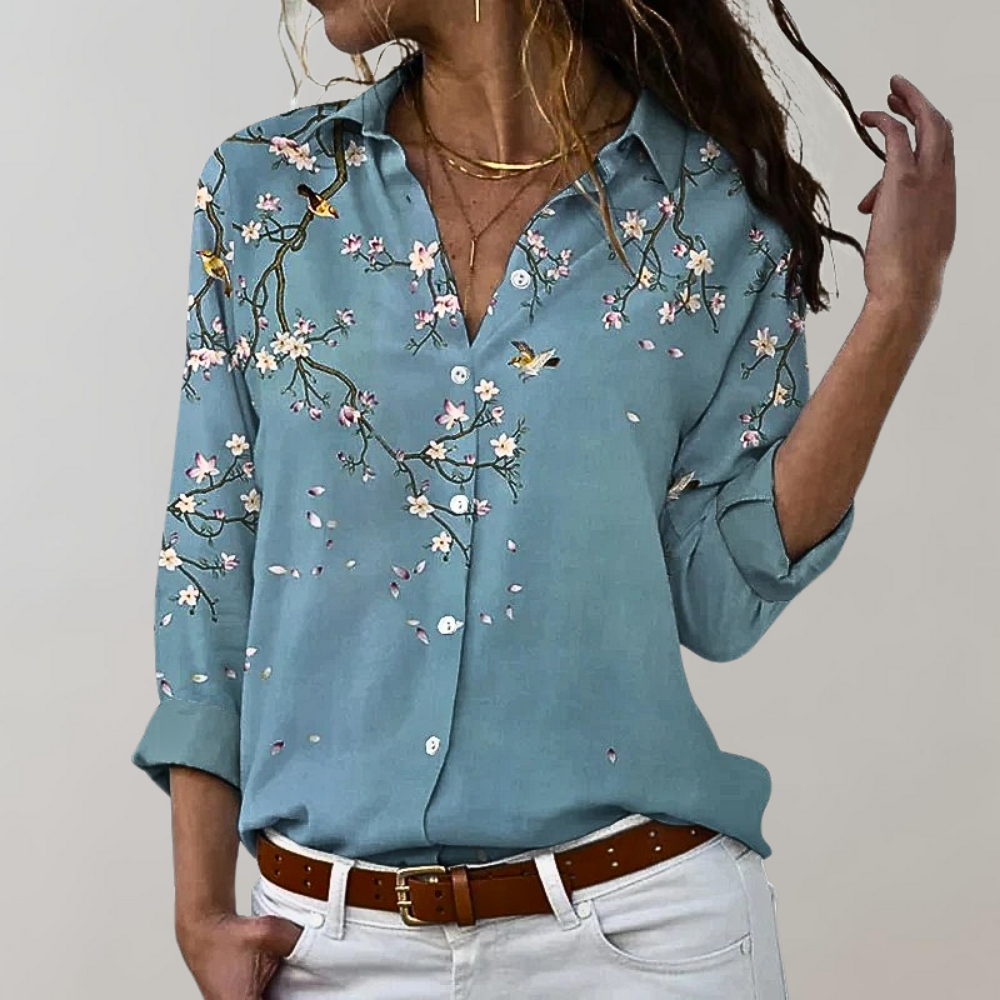Stylish Women's Blouse - Emma-Blue-S-State of Style