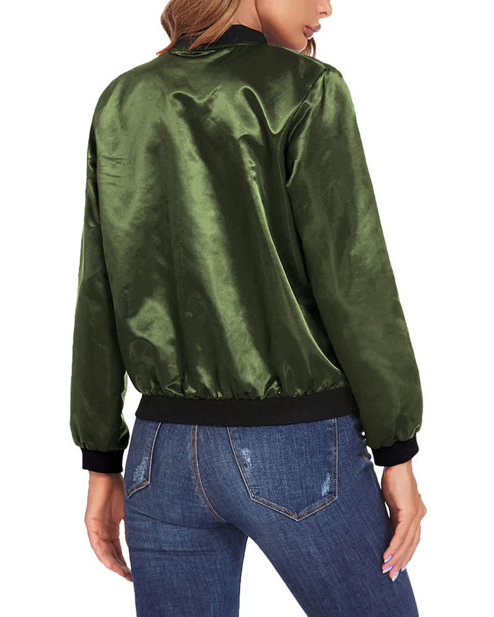 Stylish Women's Bomber Jacket | Lightweight & Comfortable-Black-S-State of Style