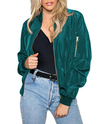 Stylish Women's Bomber Jacket | Lightweight & Comfortable-Blue Green (Sold out!)-S-State of Style