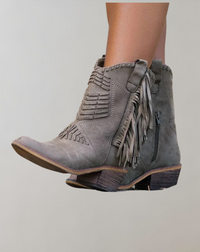 Stylish Women's Boots with Tassels - Selena-Khaki-4-State of Style
