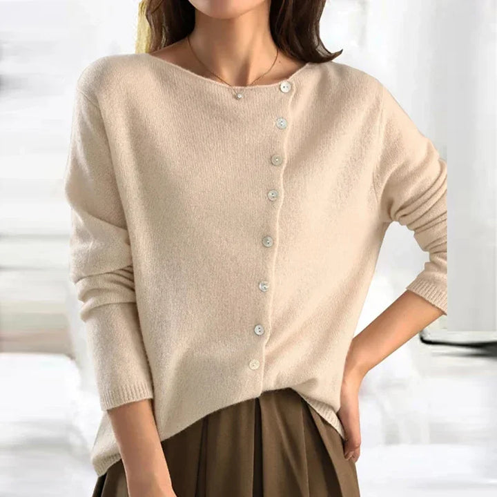 Stylish Women's Knitted Jumper - Leona-Beige-S-State of Style