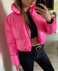 Stylish Women's Puffer Jacket | Warm Bomber Coat-Pink (Sold out!)-S-State of Style