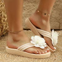 Stylish women's slippers with floral detail for summer - FlowerStep-White-3-State of Style