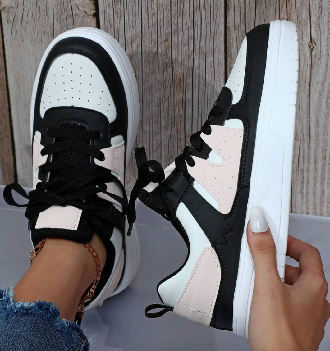 Stylish Women's Sneakers - Naya-Black & Pink-5-State of Style