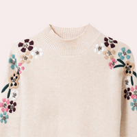 Stylish Women's Sweater with Floral Print - Isabeau-Red-XS-State of Style