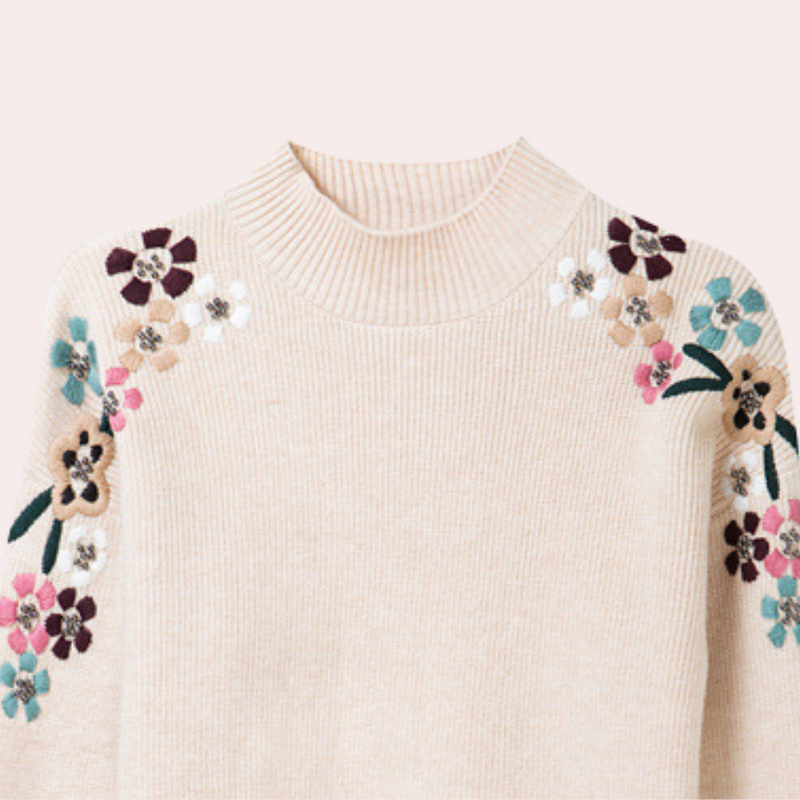 Stylish Women's Sweater with Floral Print - Isabeau-Red-XS-State of Style