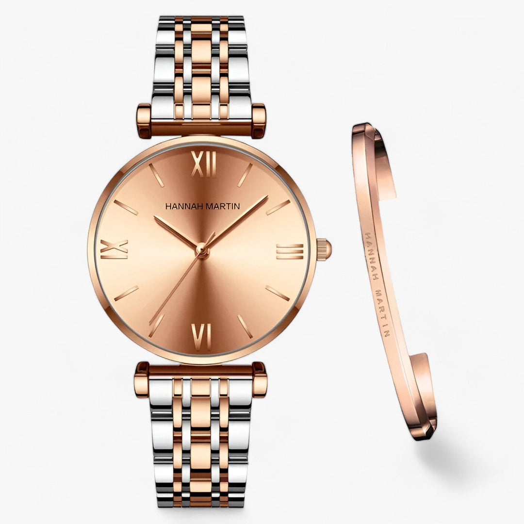 Stylish Women's Titanium Watch – Adeline-Rose Gold Silver-State of Style