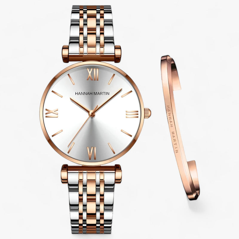 Stylish Women's Titanium Watch – Adeline-Rose Gold White-State of Style