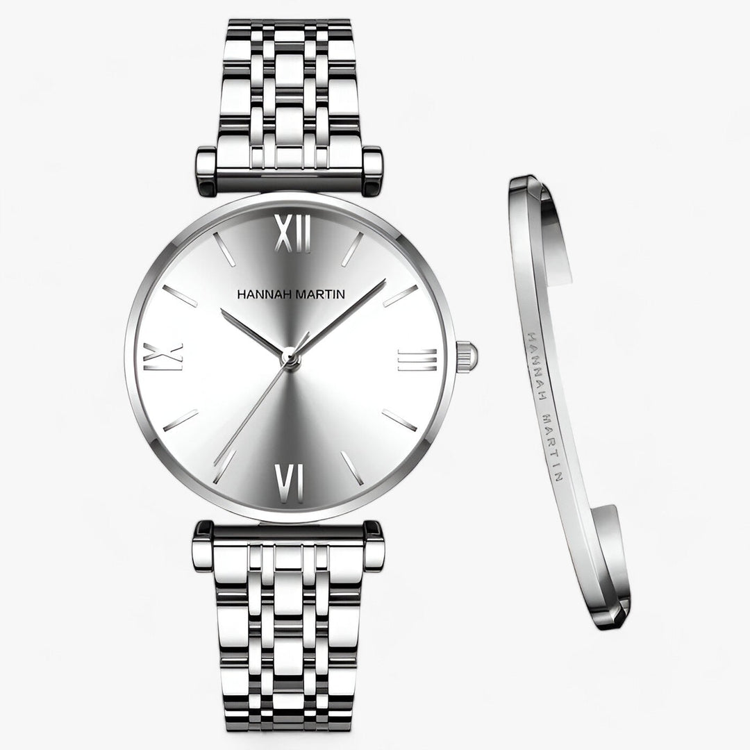 Stylish Women's Titanium Watch – Adeline-Silver-State of Style