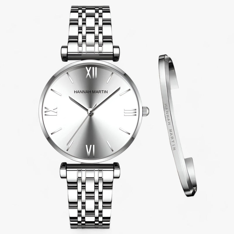 Stylish Women's Titanium Watch – Adeline-Silver-State of Style