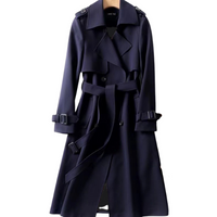 Stylish Women's Trench Coat - Astra-Dark Blue-S-State of Style