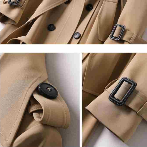 Stylish Women's Trench Coat - Astra-Khaki-S-State of Style